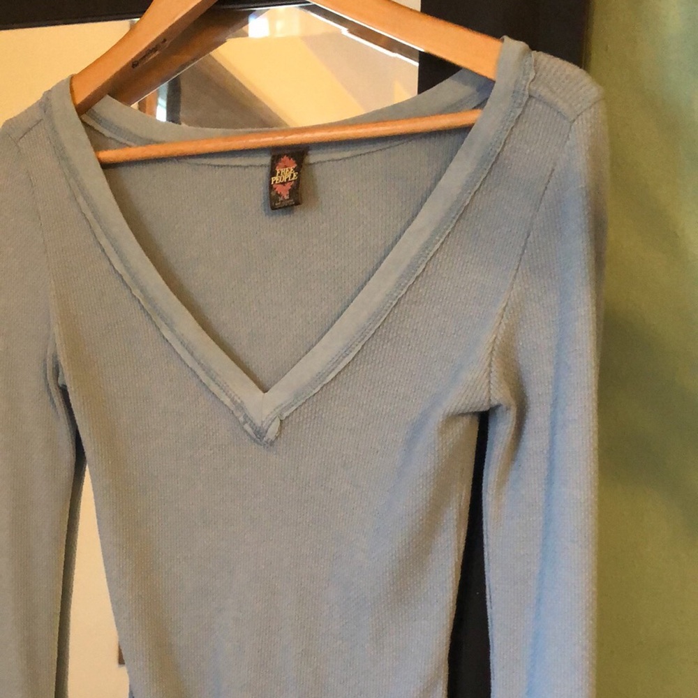 Free People Rare V-Neck Thermal Top